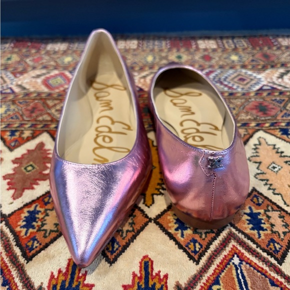Sam Edelman Iridescent Pink Pointed Flats - Picture 2 of 6
